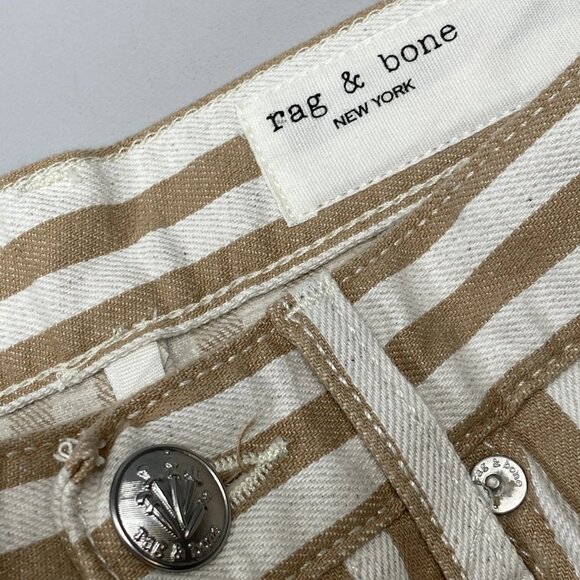 Rag & Bone Women's Shea Relaxed Straight Leg Jeans Tan/Ivory Size 25 - Picture 10 of 12